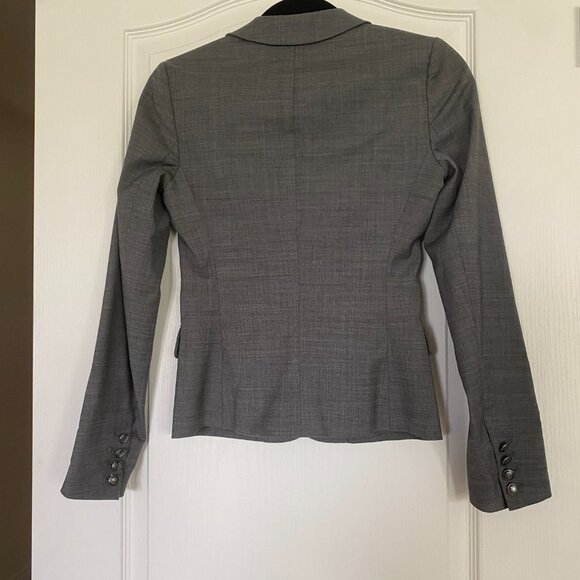 Aritzia Talula Wool Grey Blazer with Crested Buttons and Front Pockets Size 0 - Picture 5 of 12